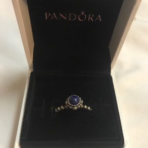 Pandora navy blue birthstone ring